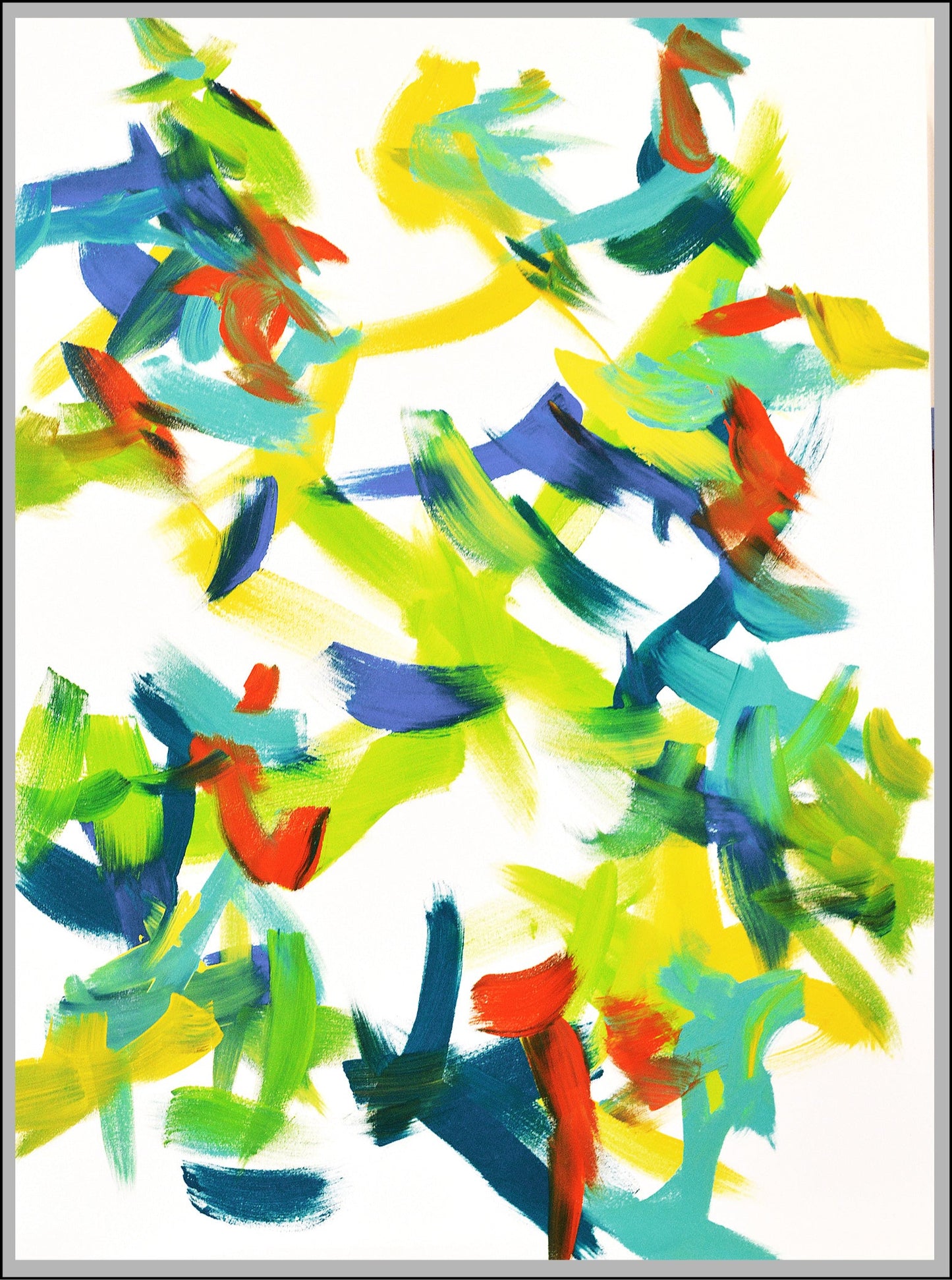 Yellow and Blue, 020223 36" x 48"